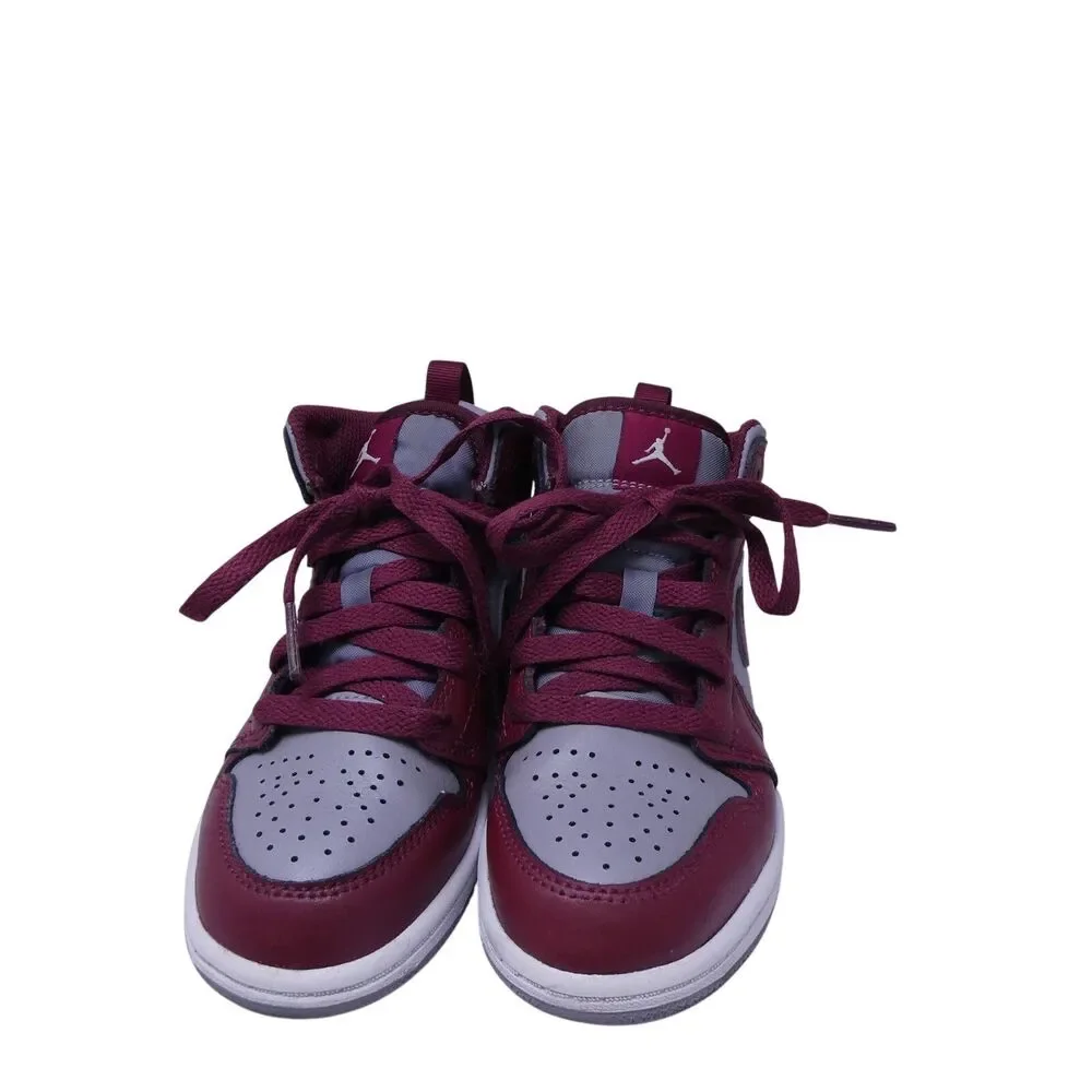 Nike Air Jordan 1 Mid PS Kids US 12C Cherrywood Red Cement Grey
